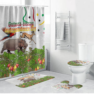 Guinea-Bissau Independence Day Bathroom Set African Wildlife Cashew Harvest Cultural Pride