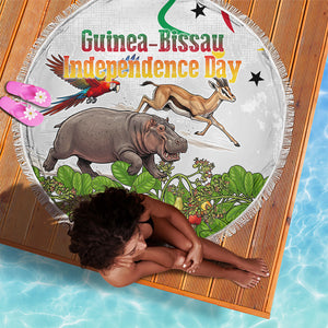 Guinea-Bissau Independence Day Beach Blanket African Wildlife Cashew Harvest Cultural Pride