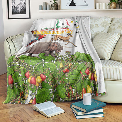 Guinea-Bissau Independence Day Blanket African Wildlife Cashew Harvest Cultural Pride