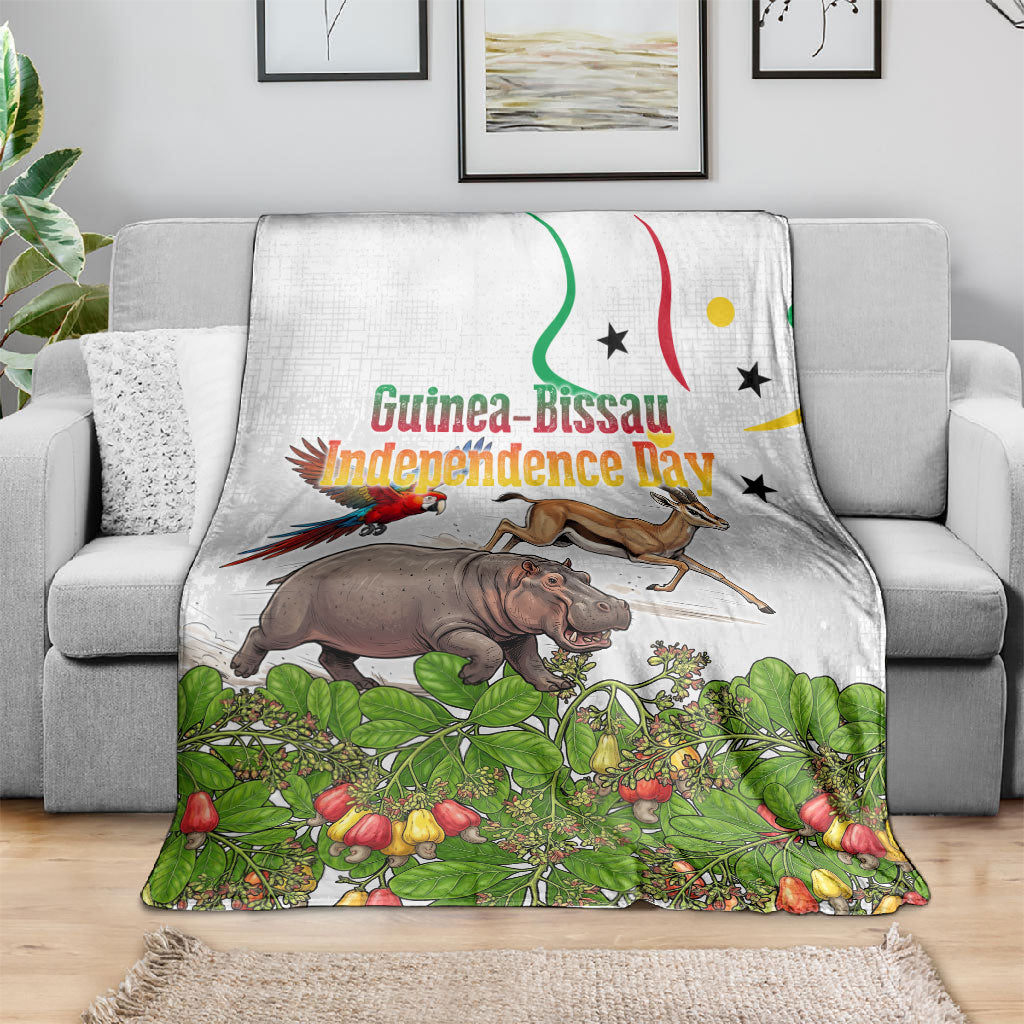 Guinea-Bissau Independence Day Blanket African Wildlife Cashew Harvest Cultural Pride