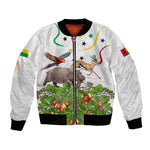Guinea-Bissau Independence Day Bomber Jacket African Wildlife Cashew Harvest Cultural Pride