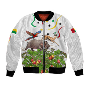 Guinea-Bissau Independence Day Bomber Jacket African Wildlife Cashew Harvest Cultural Pride