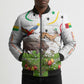Guinea-Bissau Independence Day Bomber Puffer Jacket African Wildlife Cashew Harvest Cultural Pride