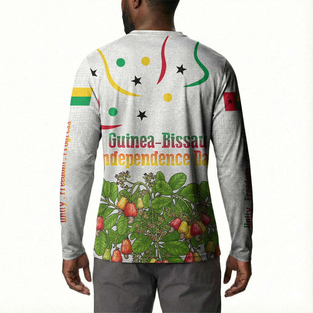 Guinea-Bissau Independence Day Button Sweatshirt African Wildlife Cashew Harvest Cultural Pride