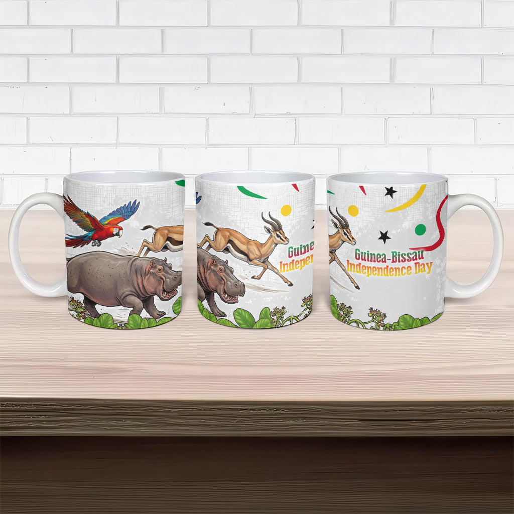 Guinea-Bissau Independence Day Ceramic Mug African Wildlife Cashew Harvest Cultural Pride