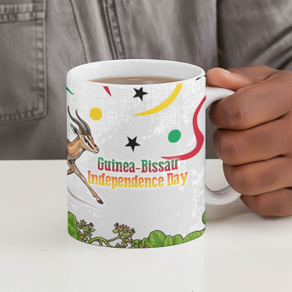 Guinea-Bissau Independence Day Ceramic Mug African Wildlife Cashew Harvest Cultural Pride