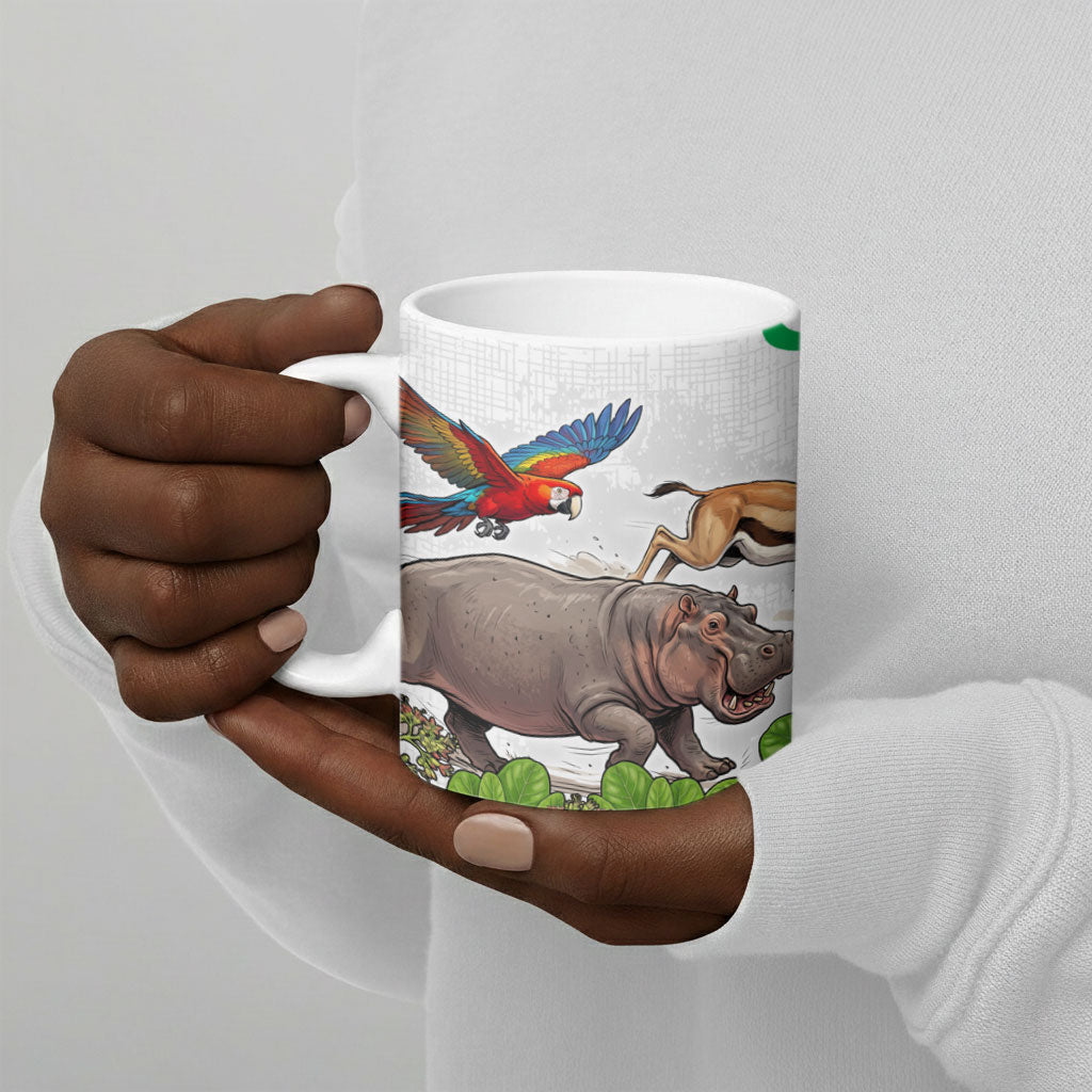 Guinea-Bissau Independence Day Ceramic Mug African Wildlife Cashew Harvest Cultural Pride