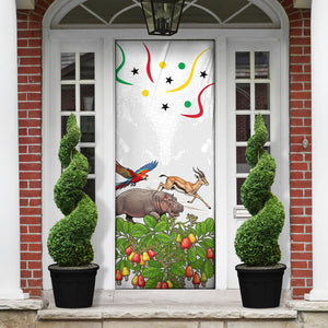 Guinea-Bissau Independence Day Door Cover African Wildlife Cashew Harvest Cultural Pride