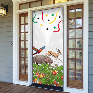 Guinea-Bissau Independence Day Door Cover African Wildlife Cashew Harvest Cultural Pride