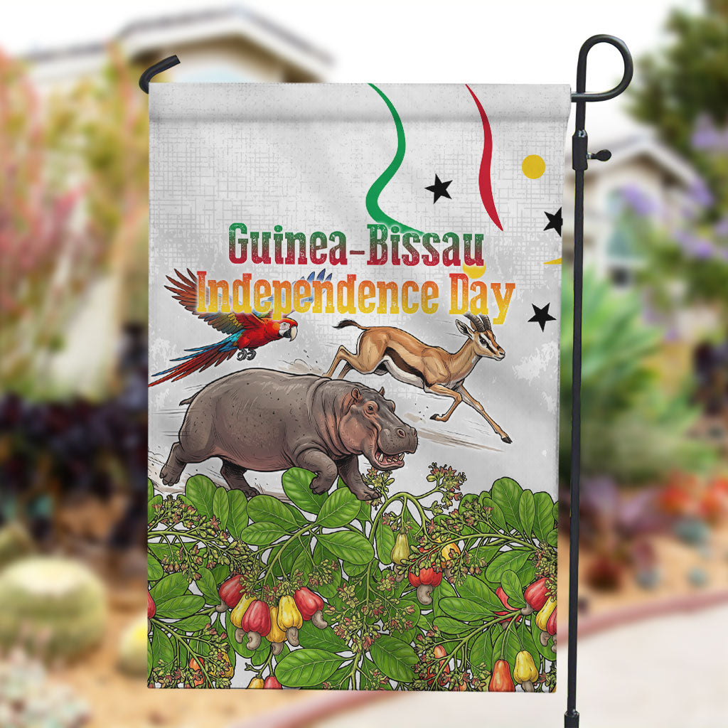 Guinea-Bissau Independence Day Garden Flag African Wildlife Cashew Harvest Cultural Pride