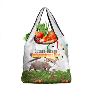 Guinea-Bissau Independence Day Grocery Bag African Wildlife Cashew Harvest Cultural Pride