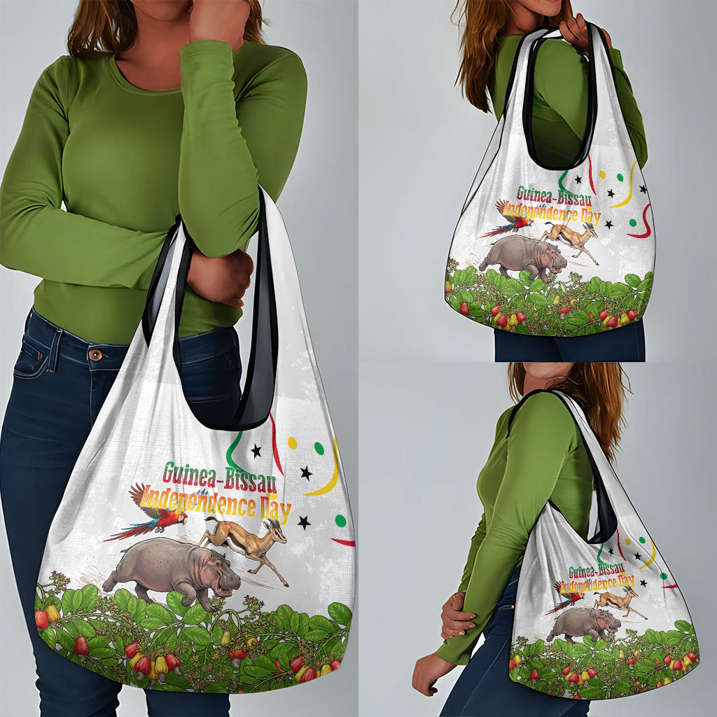 Guinea-Bissau Independence Day Grocery Bag African Wildlife Cashew Harvest Cultural Pride