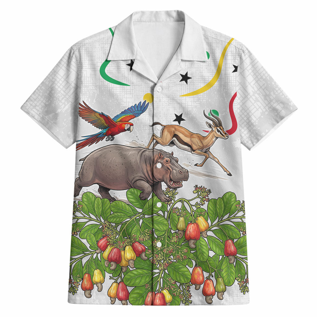 Guinea-Bissau Independence Day Hawaiian Shirt African Wildlife Cashew Harvest Cultural Pride