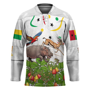 Guinea-Bissau Independence Day Hockey Jersey African Wildlife Cashew Harvest Cultural Pride