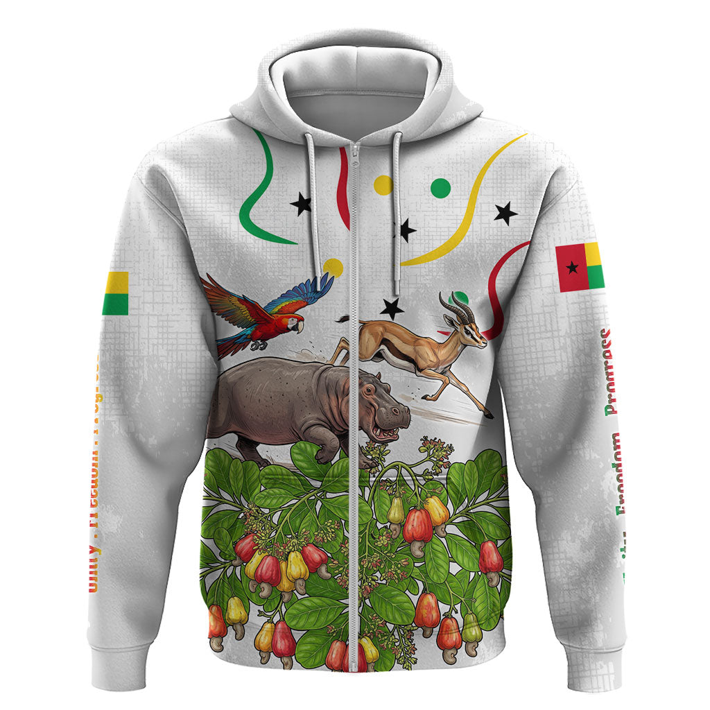 Guinea-Bissau Independence Day Hoodie African Wildlife Cashew Harvest Cultural Pride