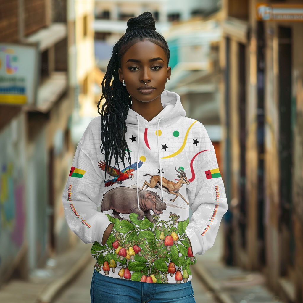Guinea-Bissau Independence Day Hoodie African Wildlife Cashew Harvest Cultural Pride