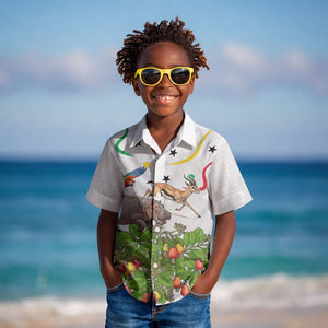 Guinea-Bissau Independence Day Kid Hawaiian Shirt African Wildlife Cashew Harvest Cultural Pride