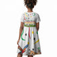 Guinea-Bissau Independence Day Kid Short Sleeve Dress African Wildlife Cashew Harvest Cultural Pride