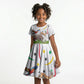 Guinea-Bissau Independence Day Kid Short Sleeve Dress African Wildlife Cashew Harvest Cultural Pride