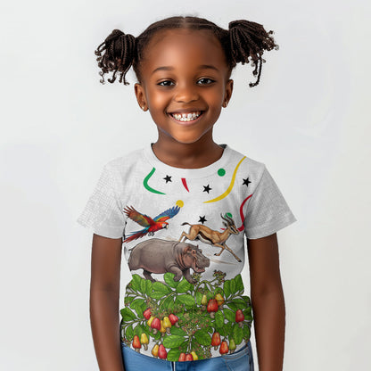 Guinea-Bissau Independence Day Kid T shirt African Wildlife Cashew Harvest Cultural Pride
