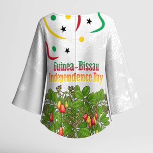 Guinea-Bissau Independence Day Kimono Sleeve Blouse African Wildlife Cashew Harvest Cultural Pride