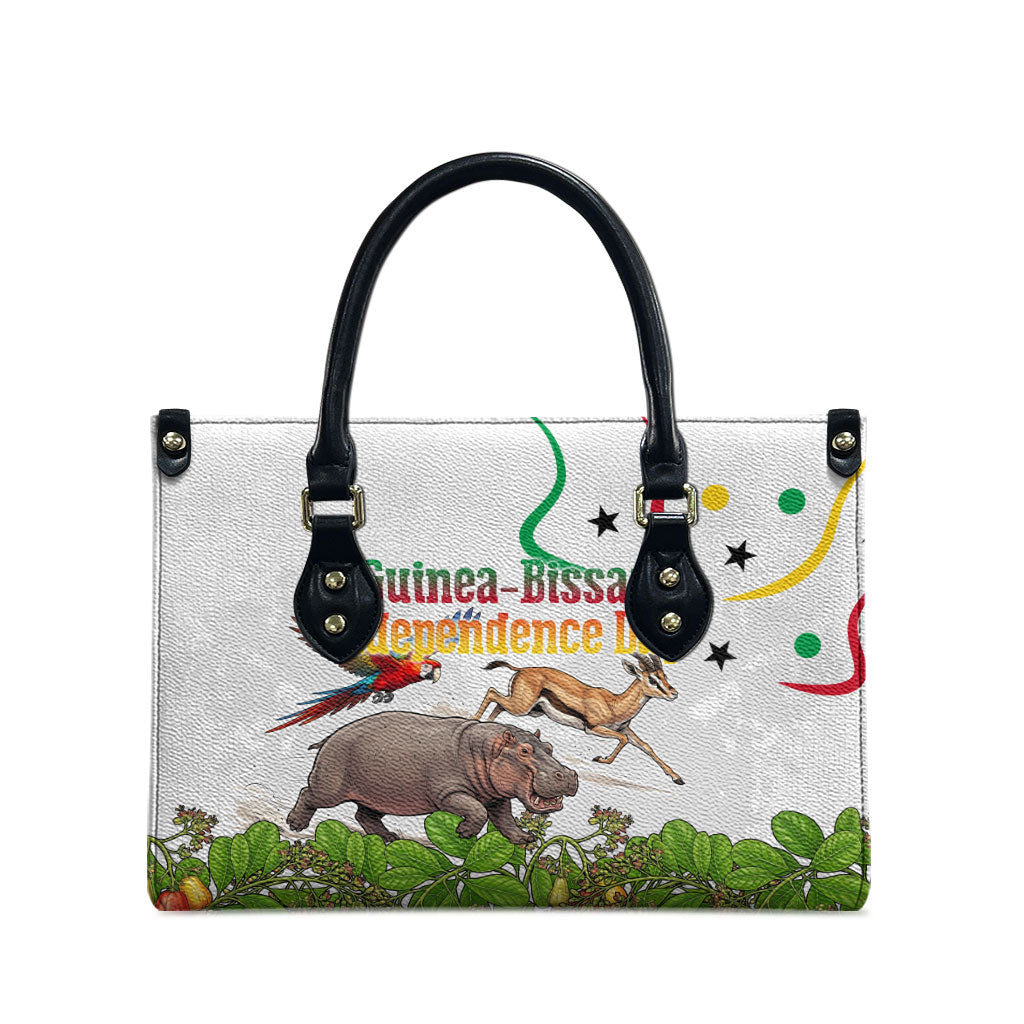 Guinea-Bissau Independence Day Leather Bag African Wildlife Cashew Harvest Cultural Pride