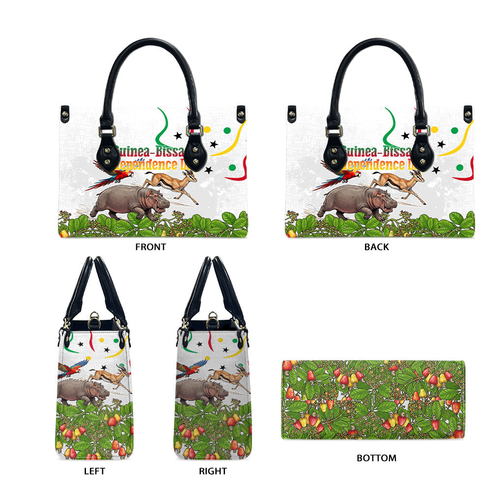 Guinea-Bissau Independence Day Leather Bag African Wildlife Cashew Harvest Cultural Pride