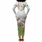 Guinea-Bissau Independence Day Long Sleeve Bodycon Dress African Wildlife Cashew Harvest Cultural Pride