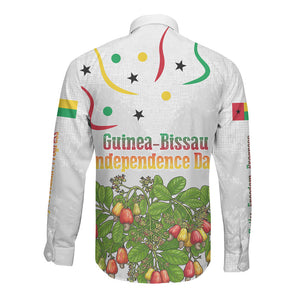 Guinea-Bissau Independence Day Long Sleeve Button Shirt African Wildlife Cashew Harvest Cultural Pride