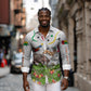 Guinea-Bissau Independence Day Long Sleeve Button Shirt African Wildlife Cashew Harvest Cultural Pride