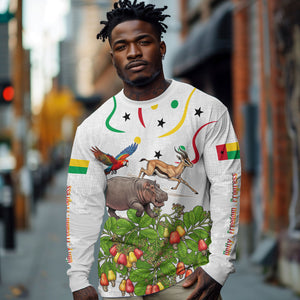 Guinea-Bissau Independence Day Long Sleeve Shirt African Wildlife Cashew Harvest Cultural Pride