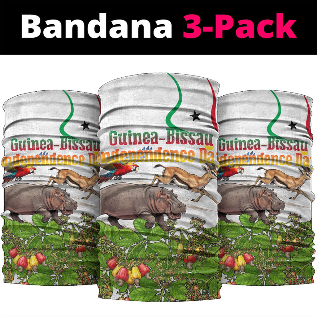 Guinea-Bissau Independence Day Neck Gaiter African Wildlife Cashew Harvest Cultural Pride