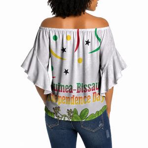 Guinea-Bissau Independence Day Off Shoulder Wrap Waist Top African Wildlife Cashew Harvest Cultural Pride
