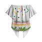 Guinea-Bissau Independence Day Off Shoulder Wrap Waist Top African Wildlife Cashew Harvest Cultural Pride
