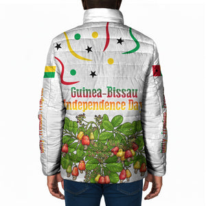 Guinea-Bissau Independence Day Padded Jacket African Wildlife Cashew Harvest Cultural Pride