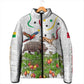 Guinea-Bissau Independence Day Padded Jacket African Wildlife Cashew Harvest Cultural Pride