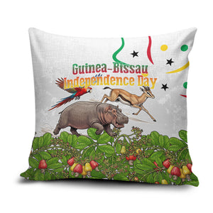 Guinea-Bissau Independence Day Pillow Cover African Wildlife Cashew Harvest Cultural Pride
