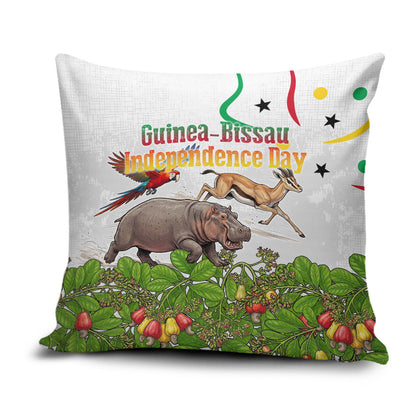 Guinea-Bissau Independence Day Pillow Cover African Wildlife Cashew Harvest Cultural Pride