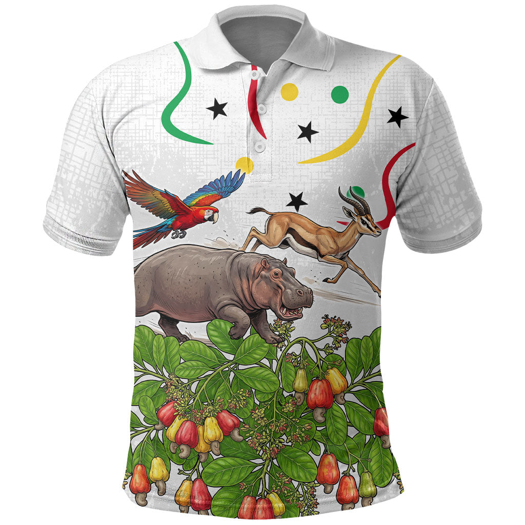 Guinea-Bissau Independence Day Polo Shirt African Wildlife Cashew Harvest Cultural Pride