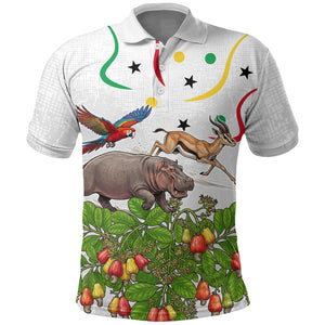 Guinea-Bissau Independence Day Polo Shirt African Wildlife Cashew Harvest Cultural Pride