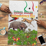 Guinea-Bissau Independence Day Puzzle African Wildlife Cashew Harvest Cultural Pride