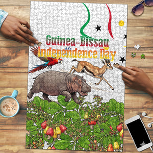 Guinea-Bissau Independence Day Puzzle African Wildlife Cashew Harvest Cultural Pride