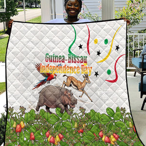 Guinea-Bissau Independence Day Quilt African Wildlife Cashew Harvest Cultural Pride