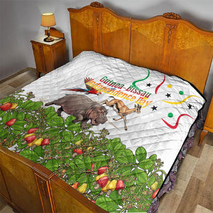 Guinea-Bissau Independence Day Quilt African Wildlife Cashew Harvest Cultural Pride