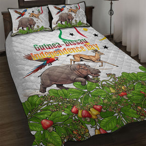 Guinea-Bissau Independence Day Quilt Bed Set African Wildlife Cashew Harvest Cultural Pride