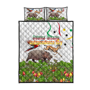 Guinea-Bissau Independence Day Quilt Bed Set African Wildlife Cashew Harvest Cultural Pride