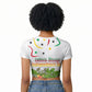 Guinea-Bissau Independence Day Raglan Cropped T shirt African Wildlife Cashew Harvest Cultural Pride
