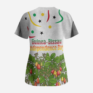 Guinea-Bissau Independence Day Scrub Top African Wildlife Cashew Harvest Cultural Pride
