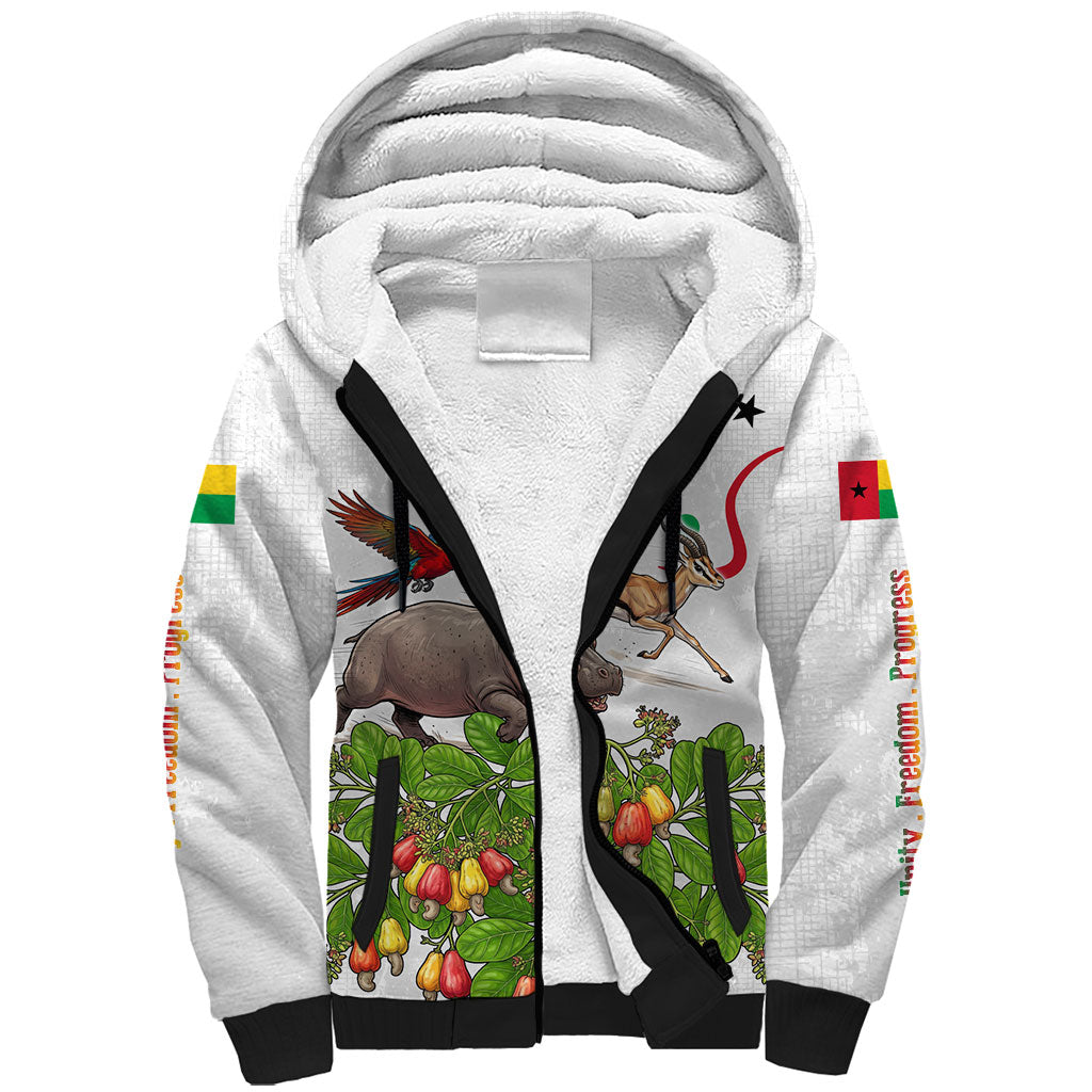 Guinea-Bissau Independence Day Sherpa Hoodie African Wildlife Cashew Harvest Cultural Pride