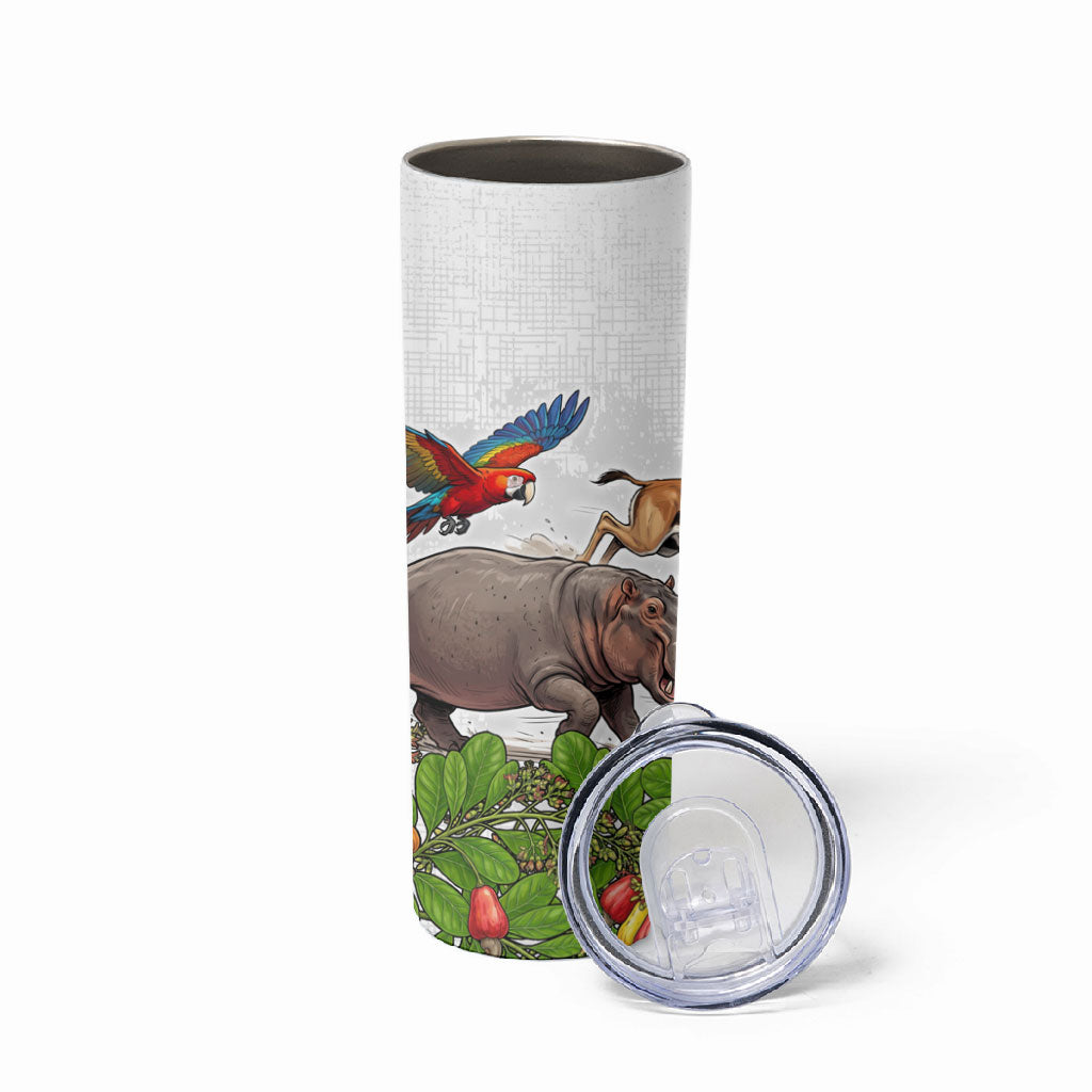 Guinea-Bissau Independence Day Skinny Tumbler African Wildlife Cashew Harvest Cultural Pride